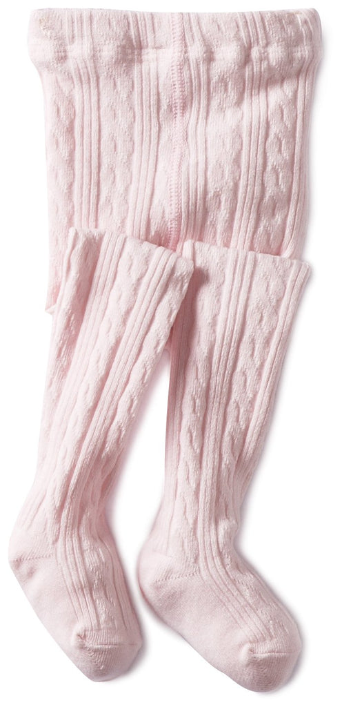Classic Cable Knit Tights-Pink