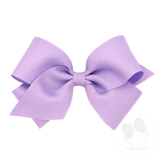 Wee Ones Small Classic Grosgrain Hair Bow-Lilac