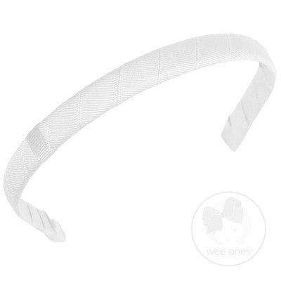 Wee Ones Classic 1/2" Grosgrain Add-a-Bow Headband-Classic White