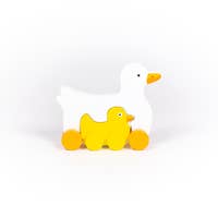 Duck Mommy and Baby Wooden Roller