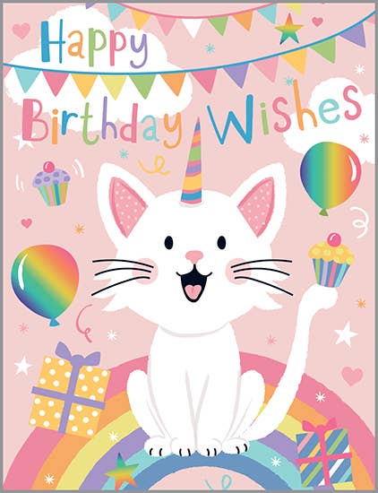 Birthday Greeting Card - Birthday Kitty-Kids