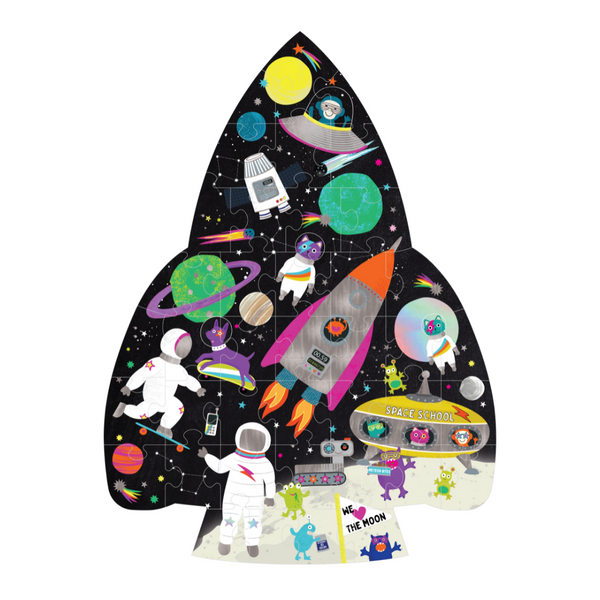 Space 40pc "Rocket" Shaped Jigsaw with Shaped Box