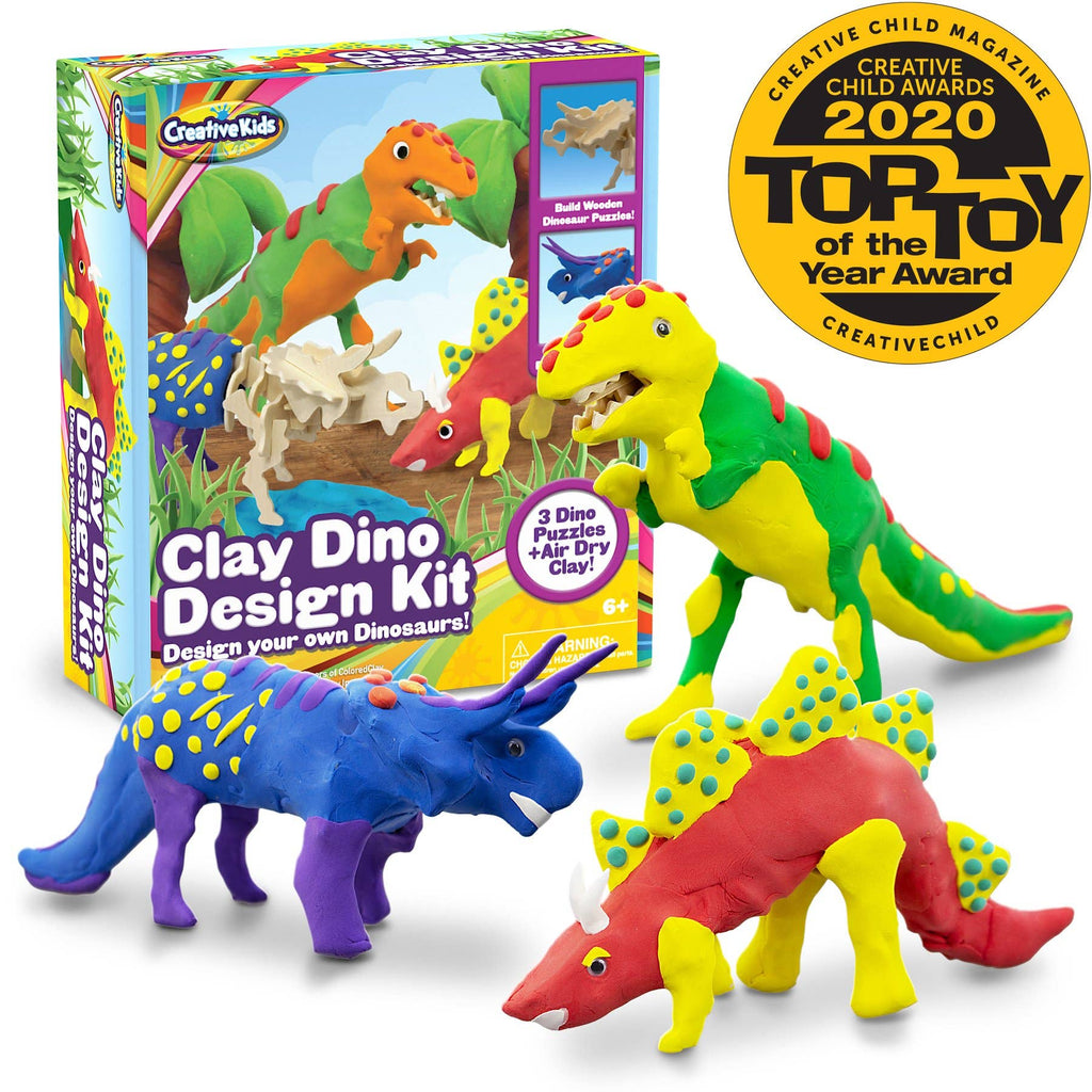 Creative Kids Air Dry Modeling Clay Build 3 Dinosaur Figures