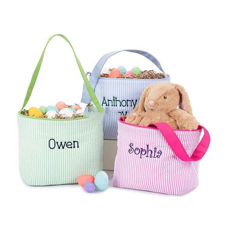 Easter Baskets - Pink Seersucker