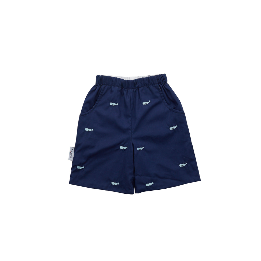 Whale Watch Embroidered Shorts