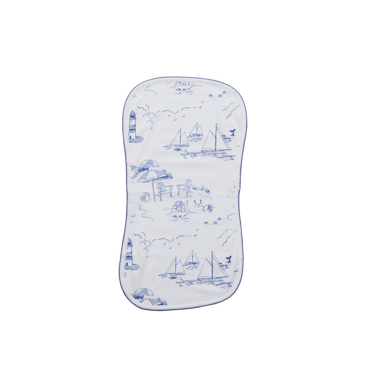Over The Shoulder Burp Cloth-Nantucket Toile