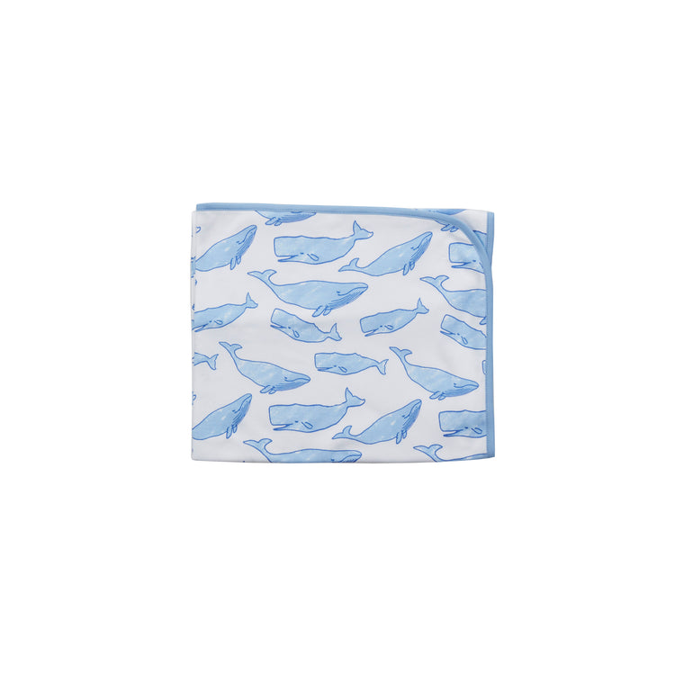 Watercolor Whales Pima Blanket