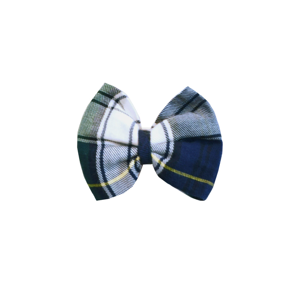 Holly Hair Bow-Hunter/Navy Tartan
