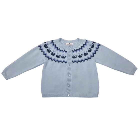 Whale Watch Fair Isle Cardigan-Blue