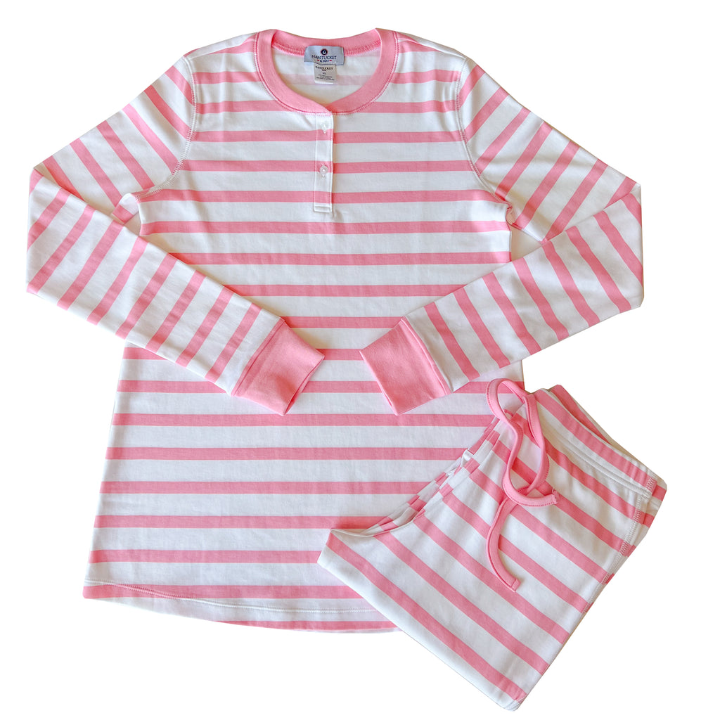 Portside Stripe Women's Pajama Set-Pocomo Pink