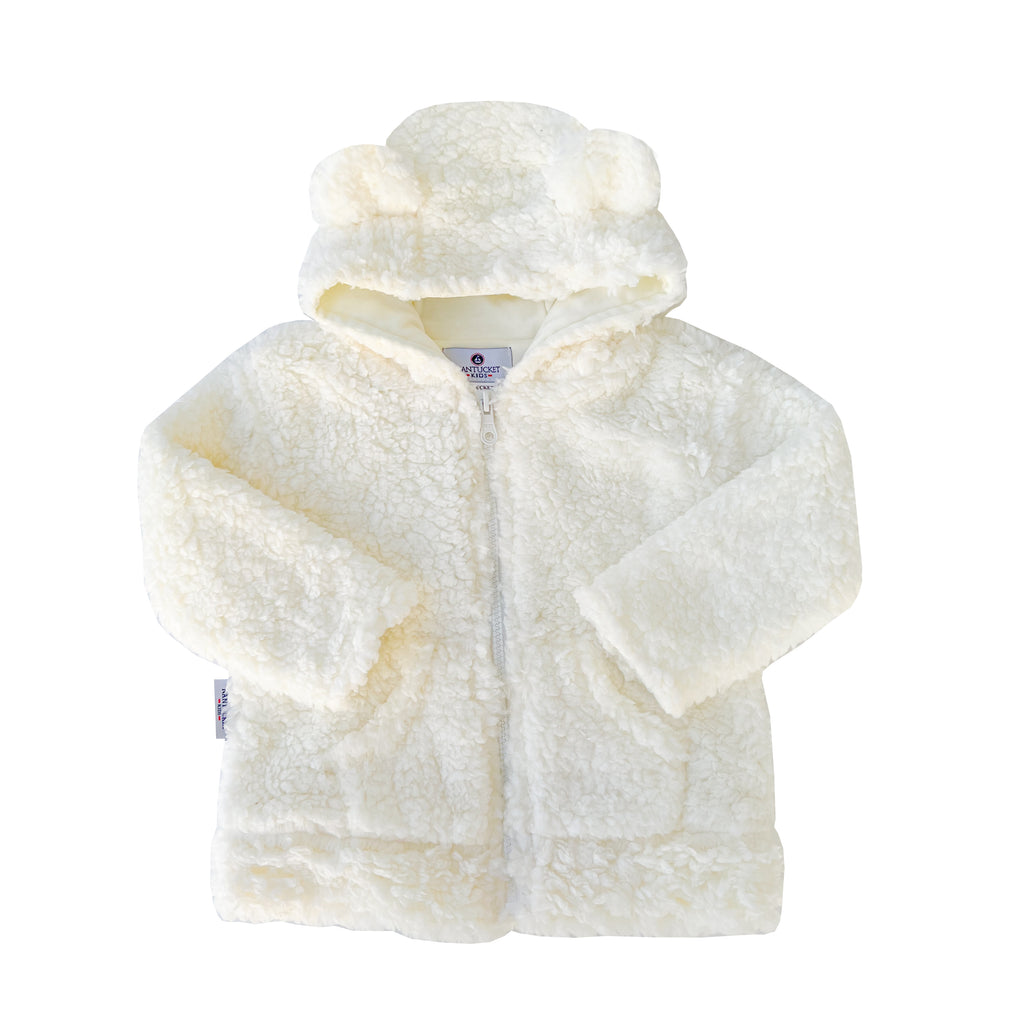 Sherpa Plush Teddie Jacket-Winter White