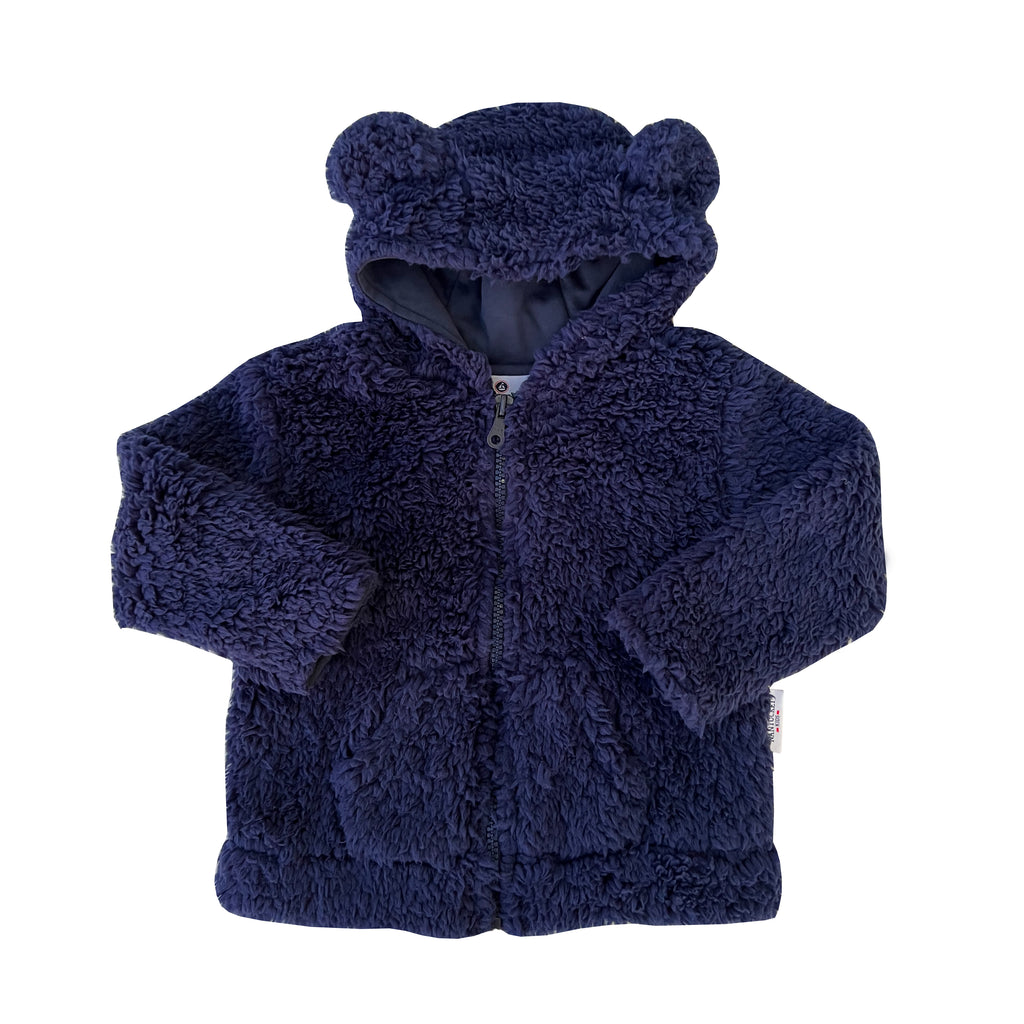Sherpa Plush Teddie Jacket-Nautical Navy