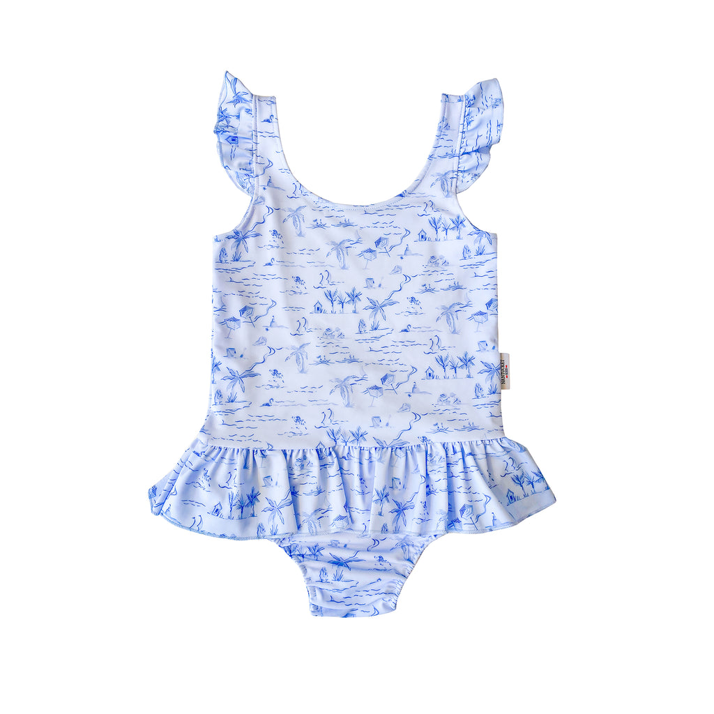 Tide Toile Swimsuit-Chatham Bars Blue