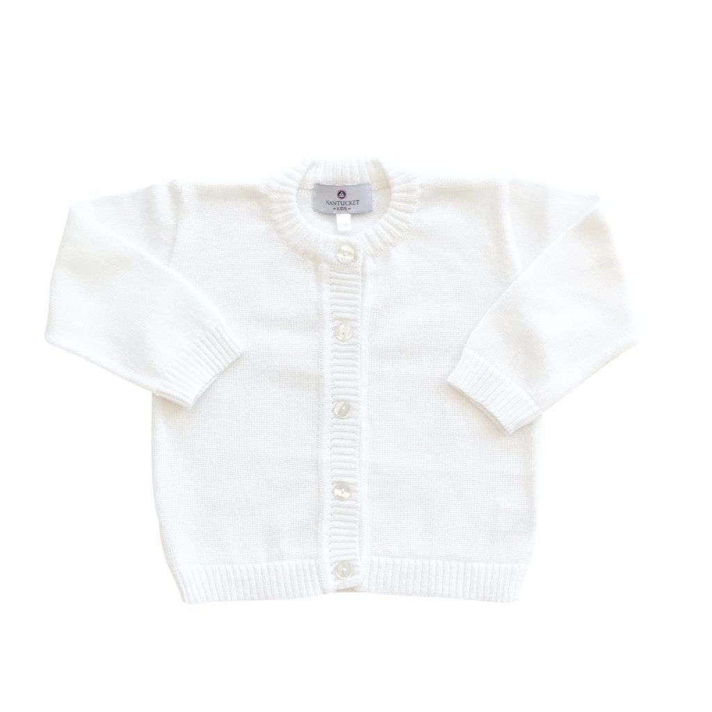 Pima Cotton Cardigan-Classic White