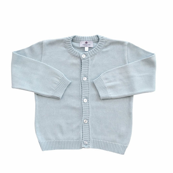 Pima Cotton Cardigan-Spa Blue