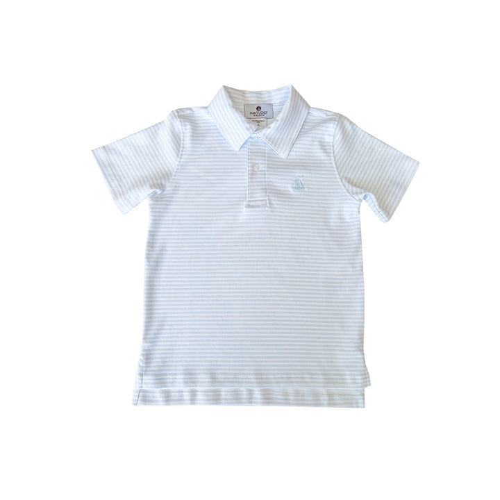 Set Sail Pima Polo-Powder Blue Stripe