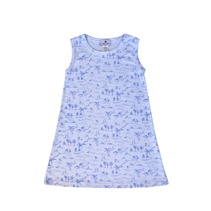 Tide Toile Play Dress-Chatham Bars Blue