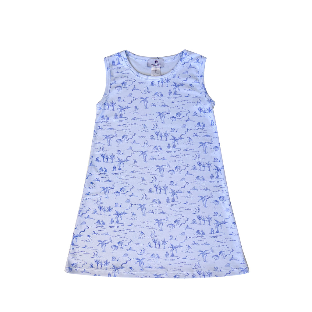 Tide Toile Play Dress-Chatham Bars Blue