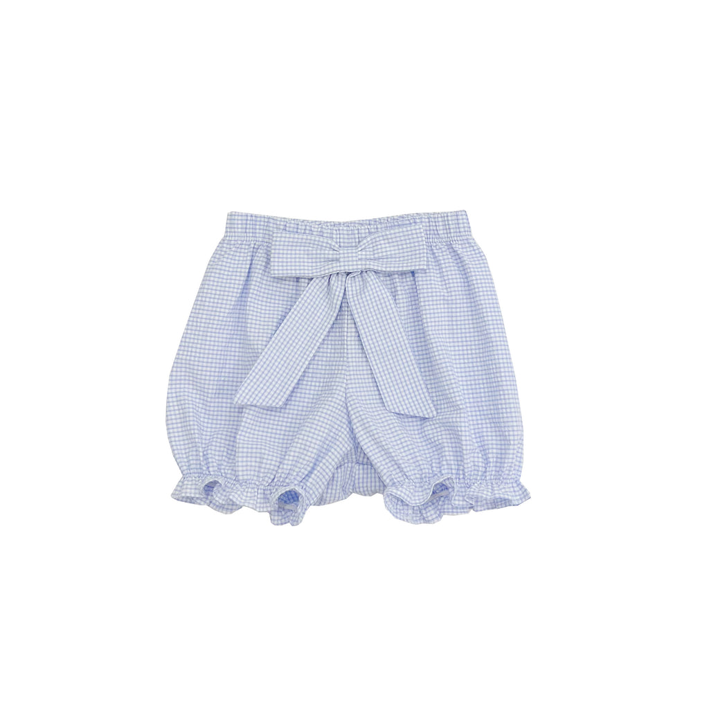 Bitty Bloomer Shorts-Blue Seersucker Check