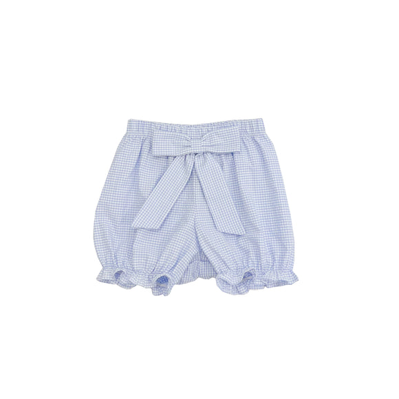 Bitty Bloomer Shorts-Blue Seersucker Check
