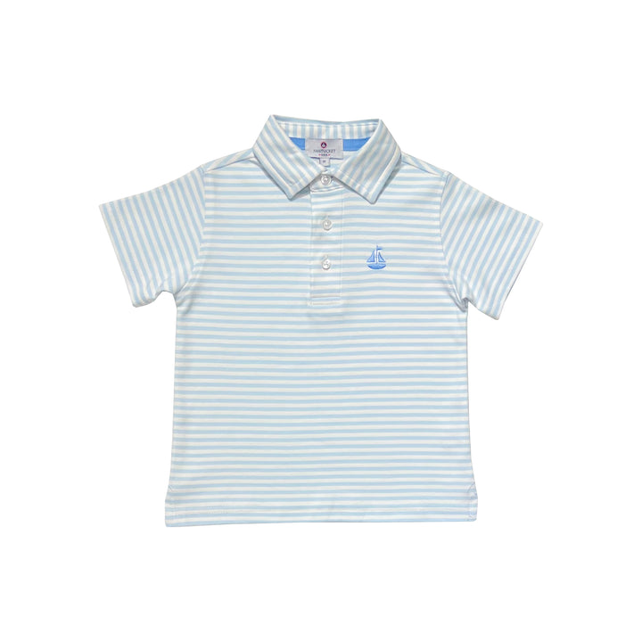 Set Sail Pima Polo-Chatham Bars Blue Stripe