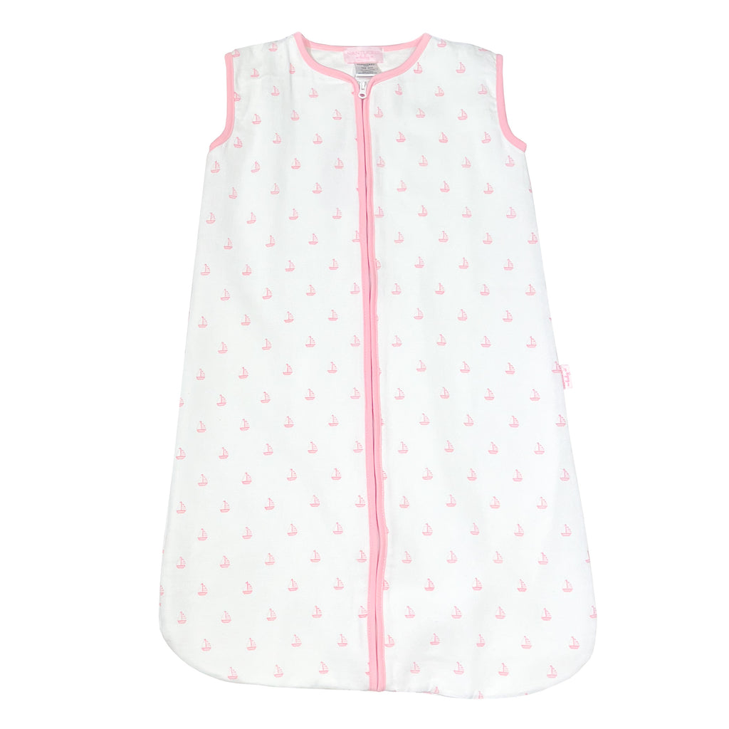 Tradewinds Muslin/Pima Sleepsack-Pink Boats