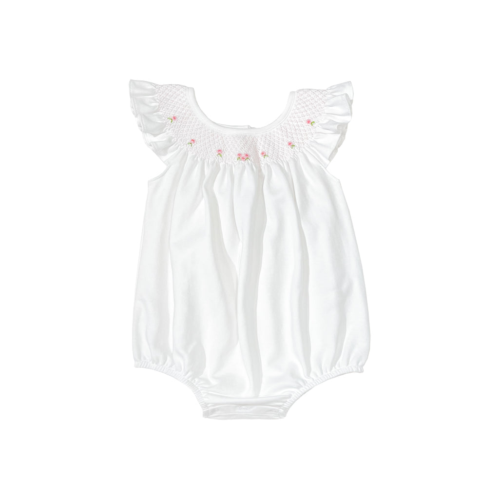 Beach Rose Smocked Pima Bubble-Classic White