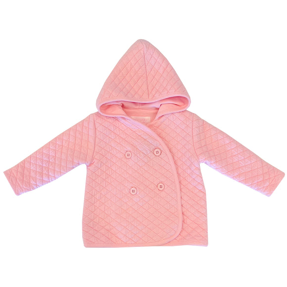 Quilted Peacoat-Peony