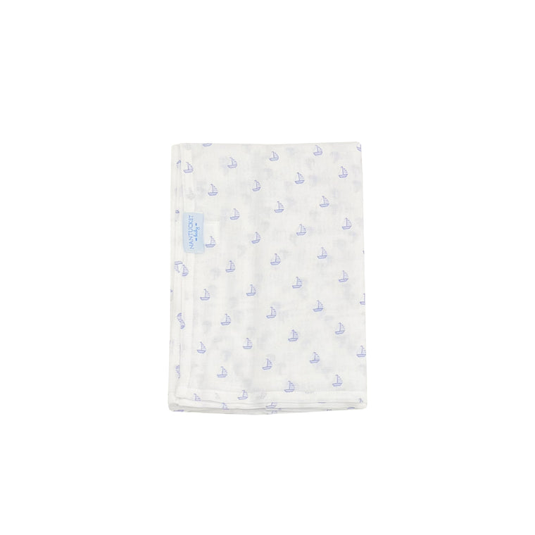 Tradewinds Muslin Swaddle Blanket-Blue