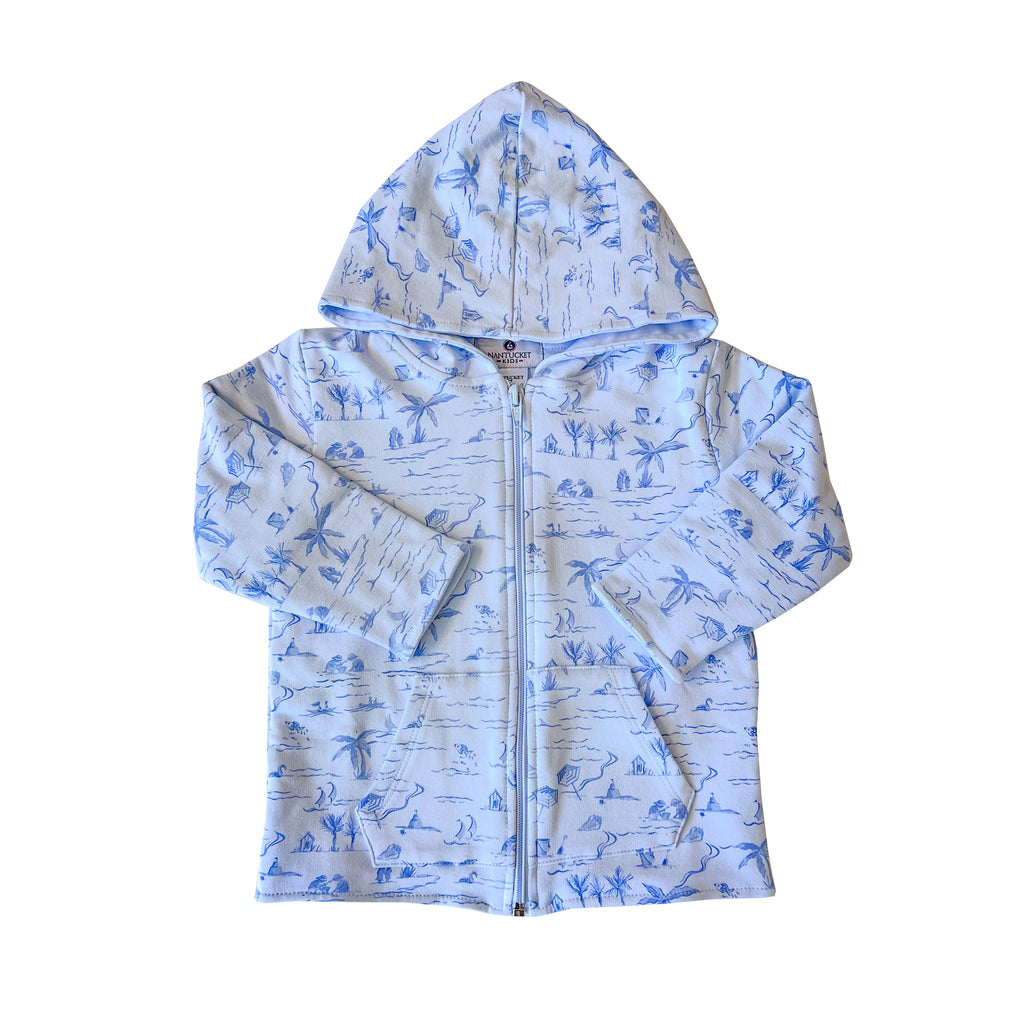 Tide Toile Beach Jacket-Chatham Bars Blue