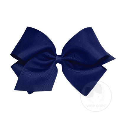 Wee Ones Small Classic Grosgrain Hair Bow-Light Navy