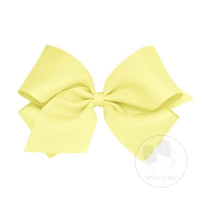 Wee Ones Small Classic Grosgrain Hair Bow-Light Yellow