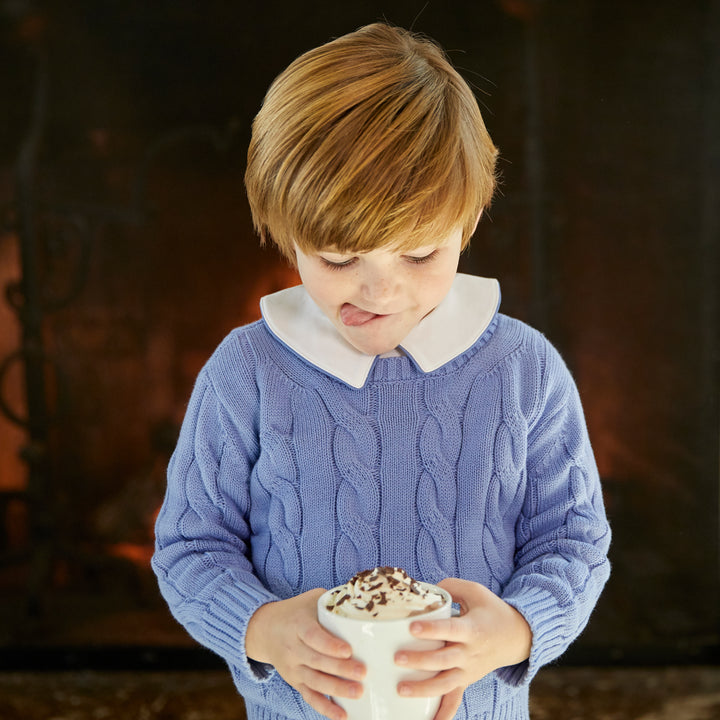 Pima Peter Pan Collar with Cornflower Trim