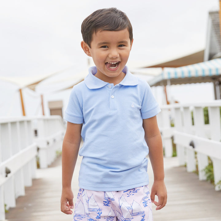 Set Sail Pique Polo-Baby Blue