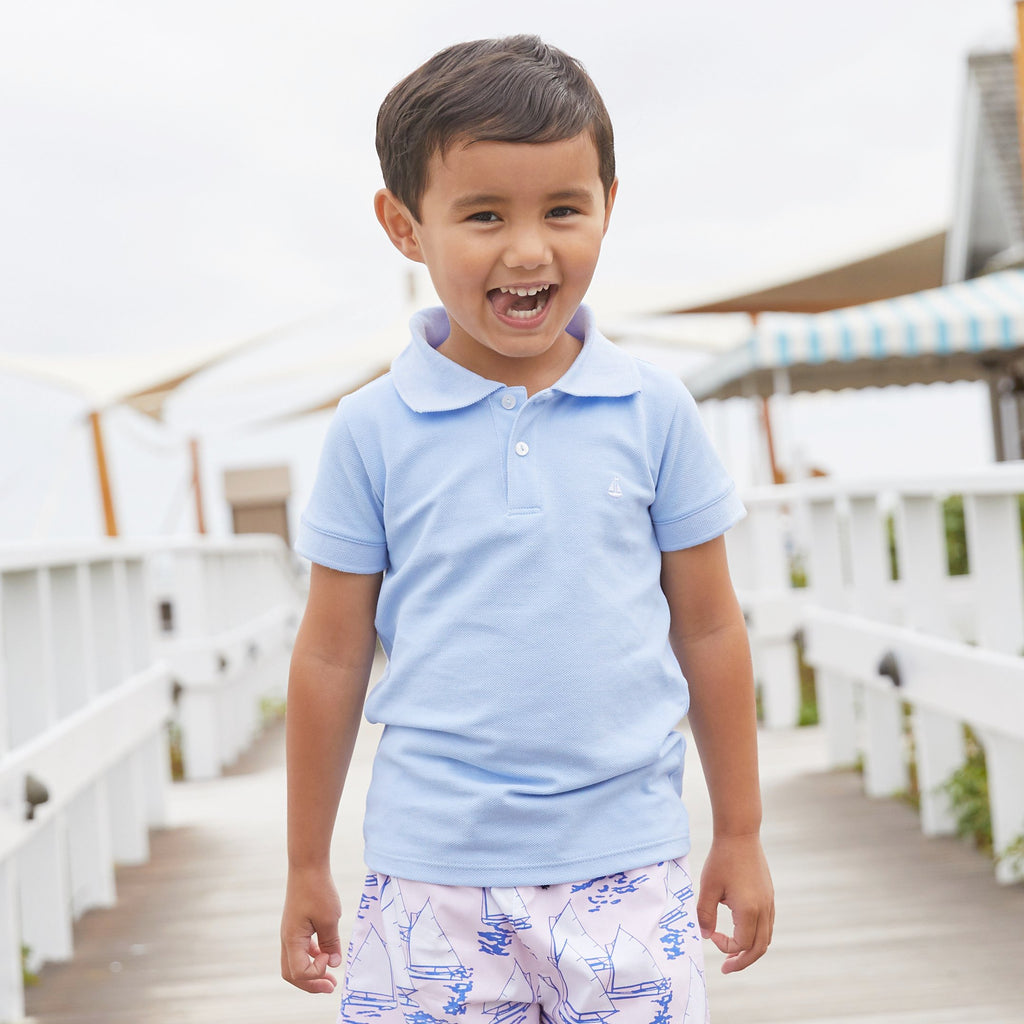 Set Sail Pique Polo-Baby Blue