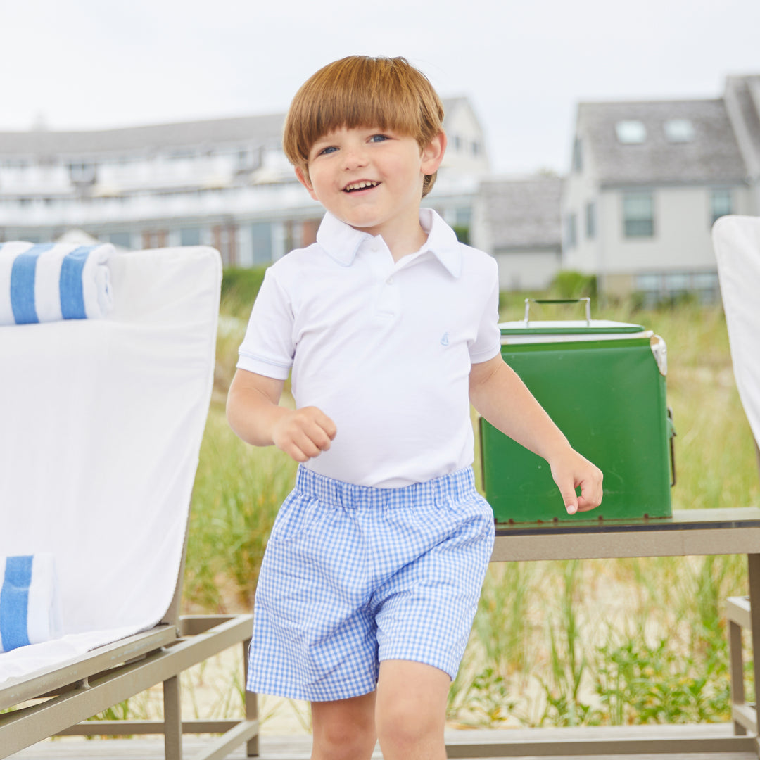 Poplin Play Shorts-Hydrangea Gingham