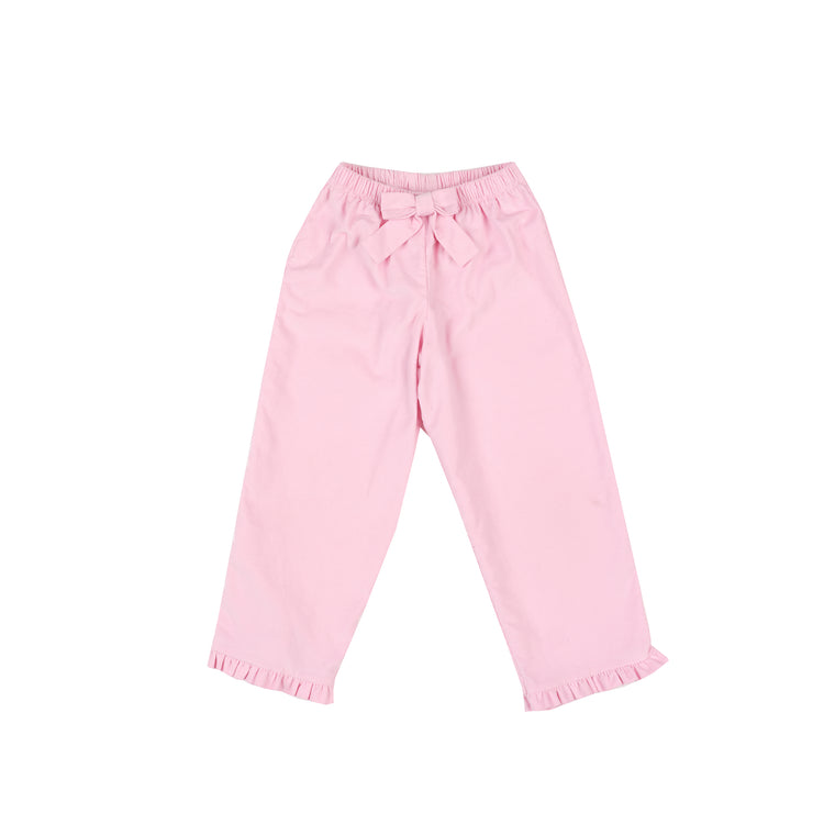 Ruffled Prep Pants-Pink Peony