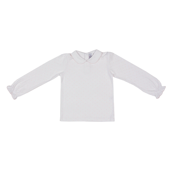 Pima Polka Dot Shirt-Pink Dot