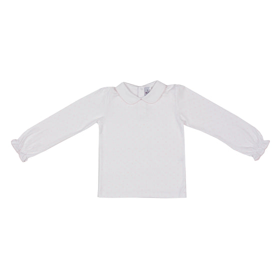 Pima Polka Dot Shirt-Pink Dot