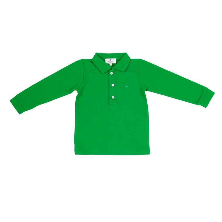 Set Sail Long Sleeve Pique Polo-Greenwich Green