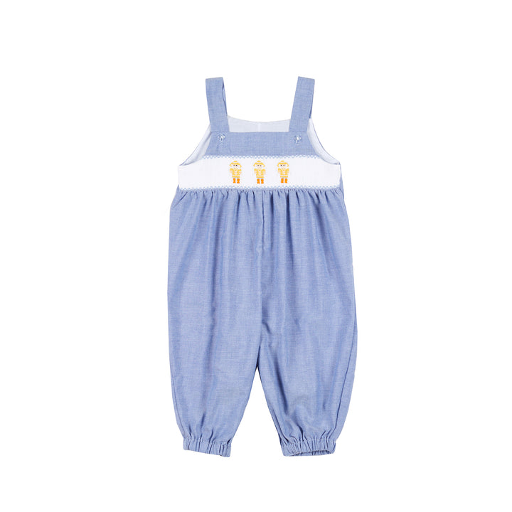Nantucket Nutcracker Smocked Oxford Romper