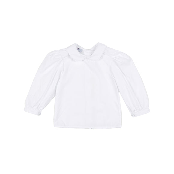 Georgette Blouse-Classic White with Ric Rac Trim