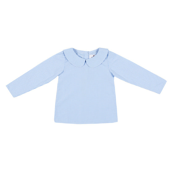 Peter Pan Collar Shirt-Chatham Bars Blue Gingham