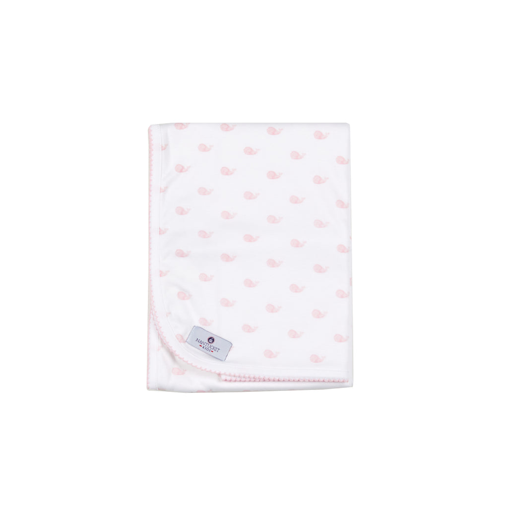 Whale Watch Pima Blanket-Pink