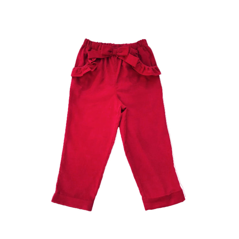 Pretty Prep Pants-Royal Red Corduroy