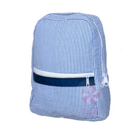 Oh Mint Baby Navy Seersucker Small Backpack