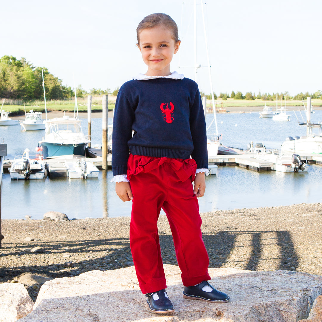 Pretty Prep Pants-Royal Red Corduroy
