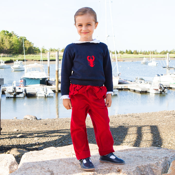 Pretty Prep Pants-Royal Red Corduroy