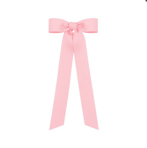 Wee Ones Mini Grosgrain Bowtie with Streamer Tails-Pink