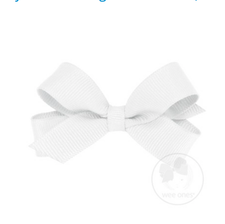 Wee Ones Tiny Classic Grosgrain Hair Bow-Classic White